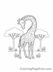 Giraffe coloring page - Sleeping Giraffe Nap