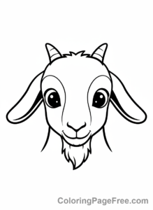 Goat coloring page - Goat kid curious