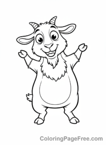 Goat coloring page - Goat on two legs