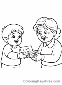 Grandparents Day coloring page - Gift for grandma