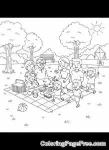 Grandparents Day coloring page - Picnic day