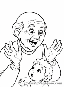 Grandparents Day coloring page - Storyteller time