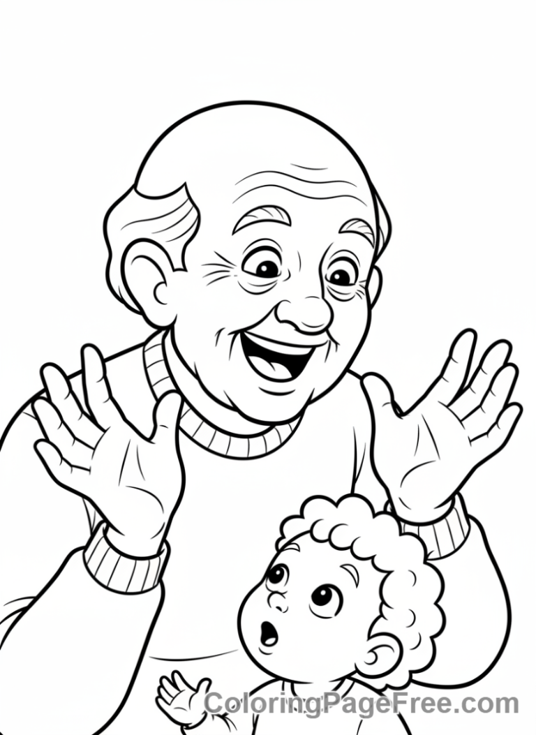 Grandparents Day coloring page - Storyteller time