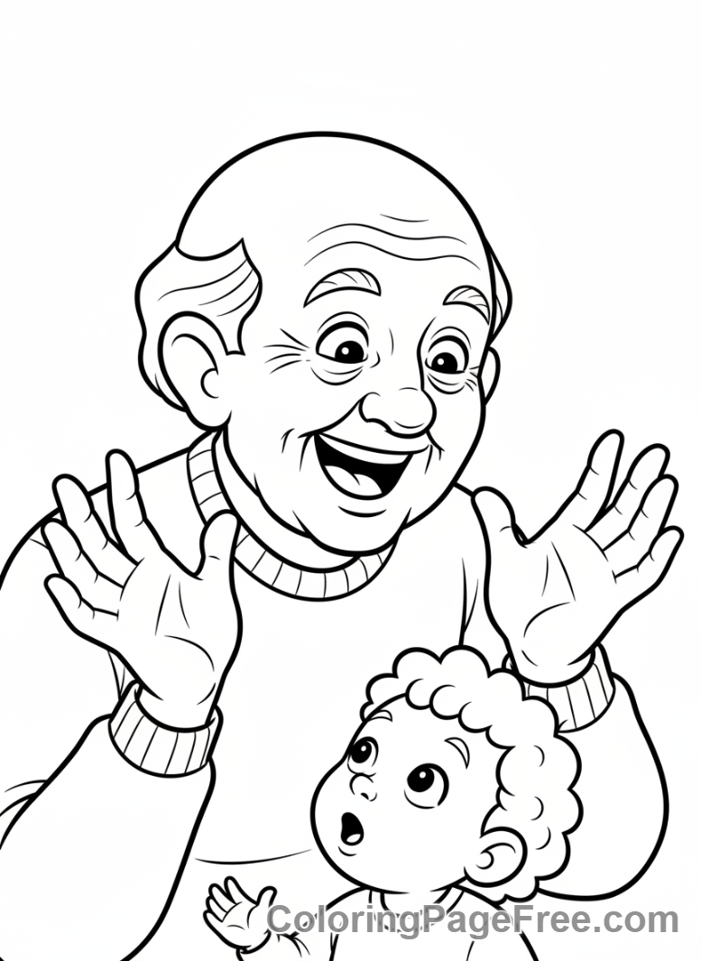 Grandparents Day coloring page - Storyteller time