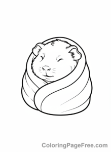 Guinea Pig coloring page - Baby guinea pig sleeping
