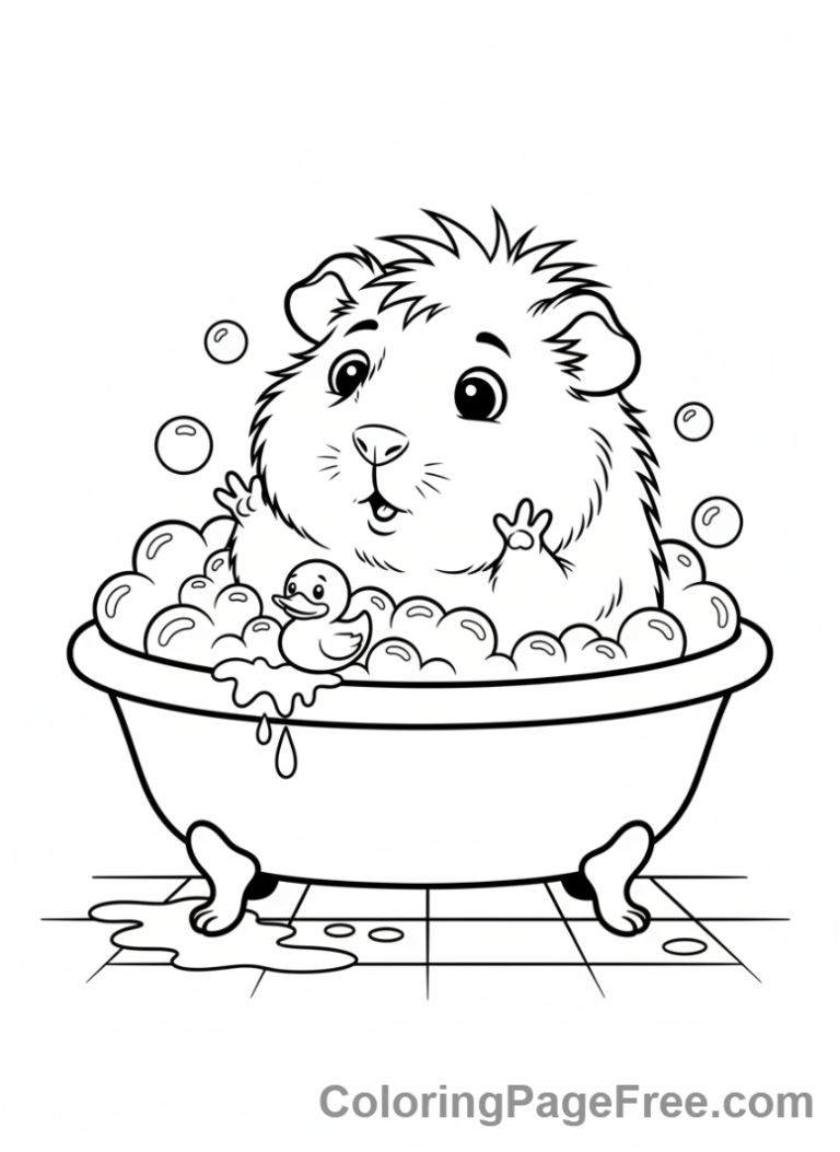 Guinea Pig coloring page - Guinea pig bath time