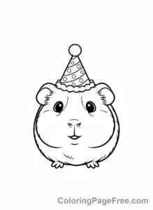 Guinea Pig coloring page - Guinea pig party hat