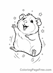 Guinea Pig coloring page - Guinea pig popcorning