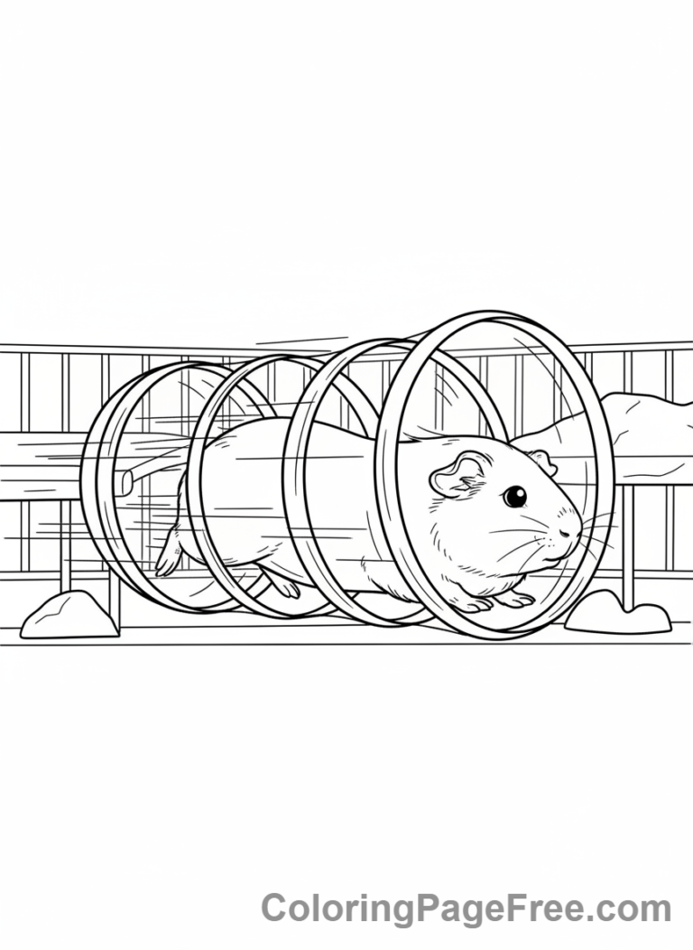 Guinea Pig coloring page - Guinea pig tube run