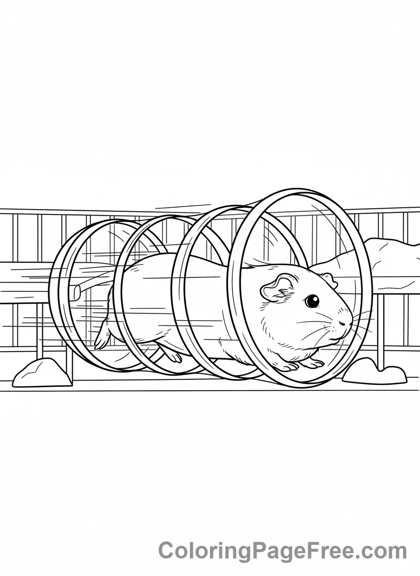 Guinea Pig coloring page - Guinea pig tube run