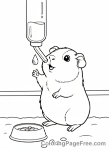 Guinea Pig coloring page - Guinea pig water bottle