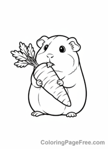 Guinea Pig coloring page - Guinea pig with carrot
