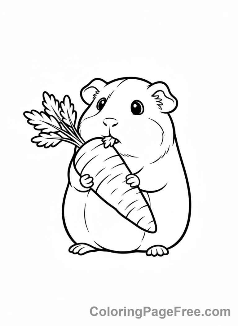 Guinea Pig coloring page - Guinea pig with carrot