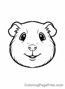 Guinea Pig coloring page - Happy guinea pig face