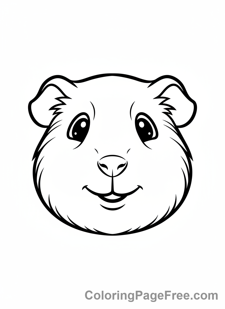 Guinea Pig coloring page - Happy guinea pig face