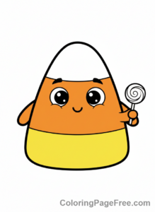 Halloween Cute coloring page - candy corn monster