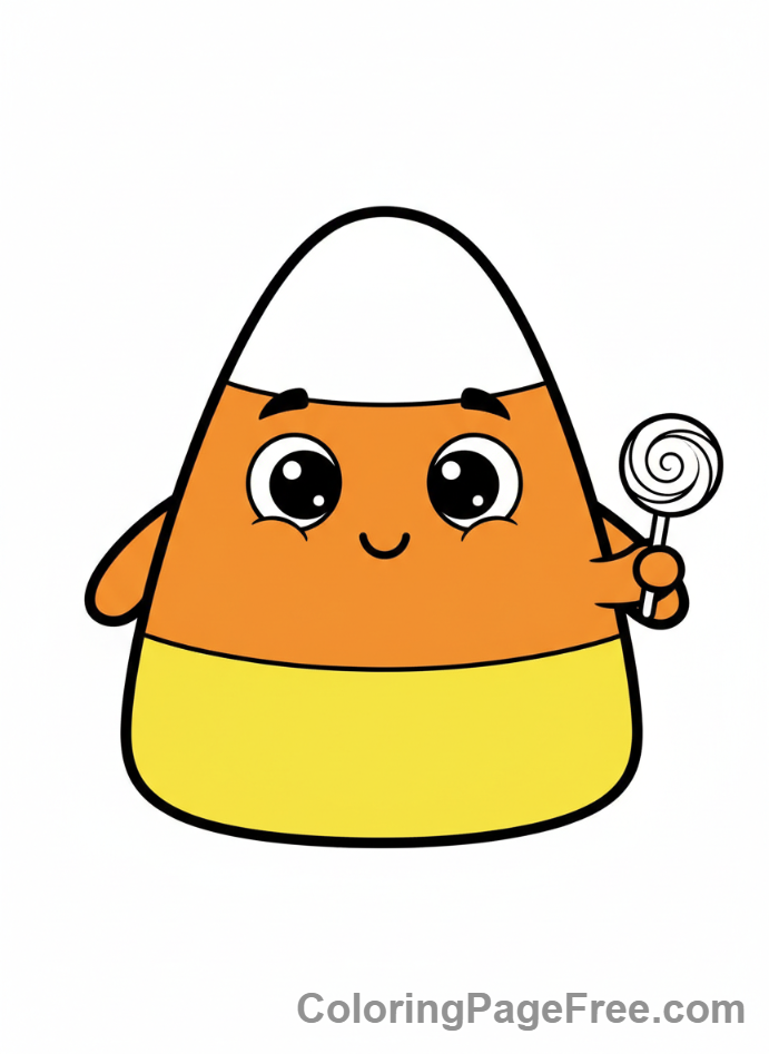 Halloween Cute coloring page - candy corn monster