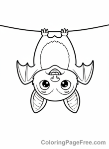 Halloween Cute coloring page - friendly vampire bat