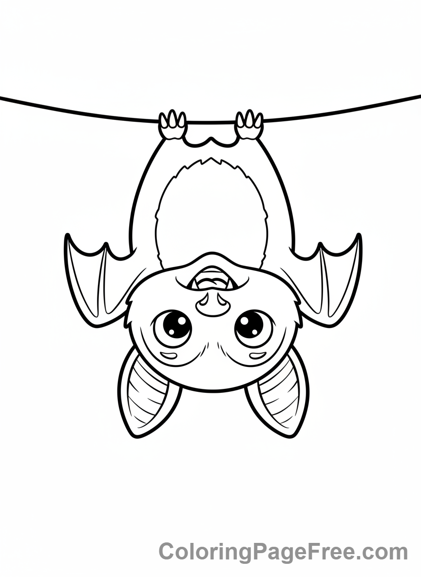 Halloween Cute coloring page - friendly vampire bat