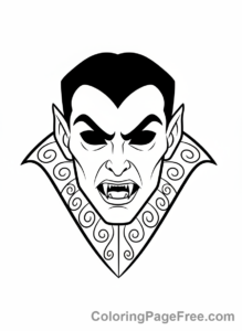 Halloween Scary coloring page - Vampire face fangs