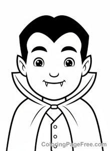 Halloween coloring page - Vampire close-up