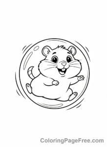 Hamster coloring page - Hamster ball play
