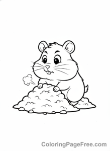 Hamster coloring page - Hamster burrow dig