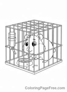 Hamster coloring page - Hamster cage explore