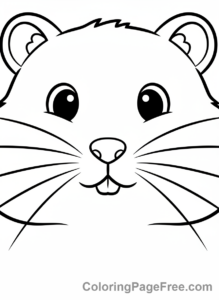 Hamster coloring page - Hamster curious sniff