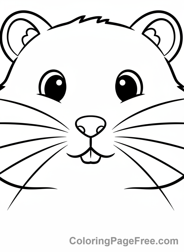 Hamster coloring page - Hamster curious sniff