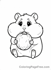 Hamster coloring page - Hamster full cheeks
