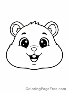 Hamster coloring page - Hamster happy face