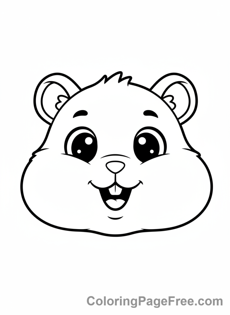 Hamster coloring page - Hamster happy face