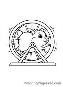 Hamster coloring page - Hamster wheel run