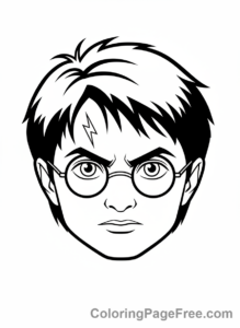 Harry Potter coloring page - Harry face scar