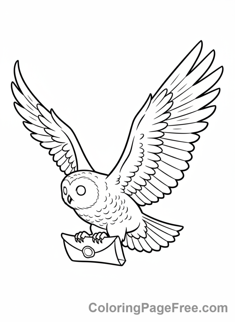 Harry Potter coloring page - Hedwig flying letter