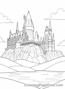 Harry Potter coloring page - Hogwarts castle majestic