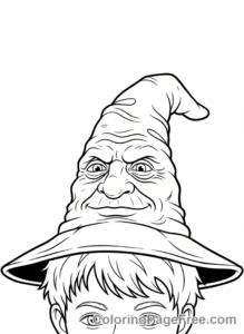 Harry Potter coloring page - Sorting Hat close-up
