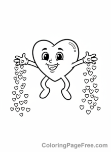 Heart coloring page - Heart showering love
