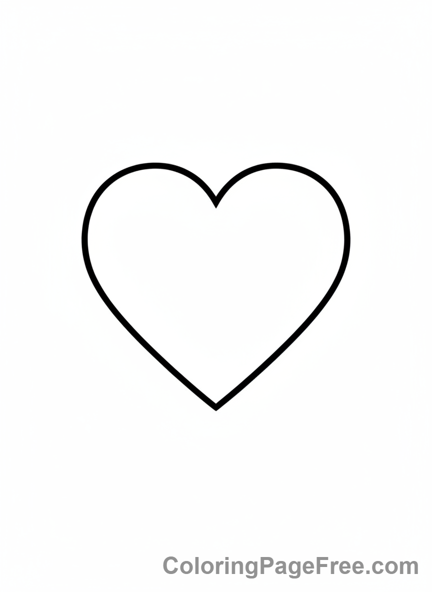 Heart coloring page - Simple heart outline