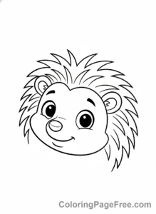 Hedgehog coloring page - Hedgehog curious look