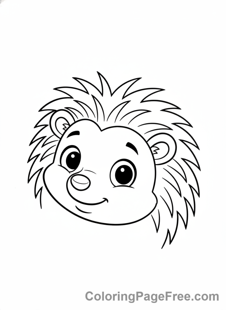 Hedgehog coloring page - Hedgehog curious look