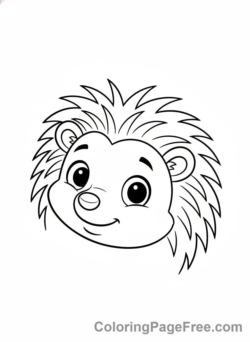 Hedgehog coloring page - Hedgehog curious look