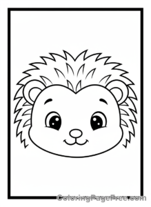Hedgehog coloring page - Hedgehog happy face