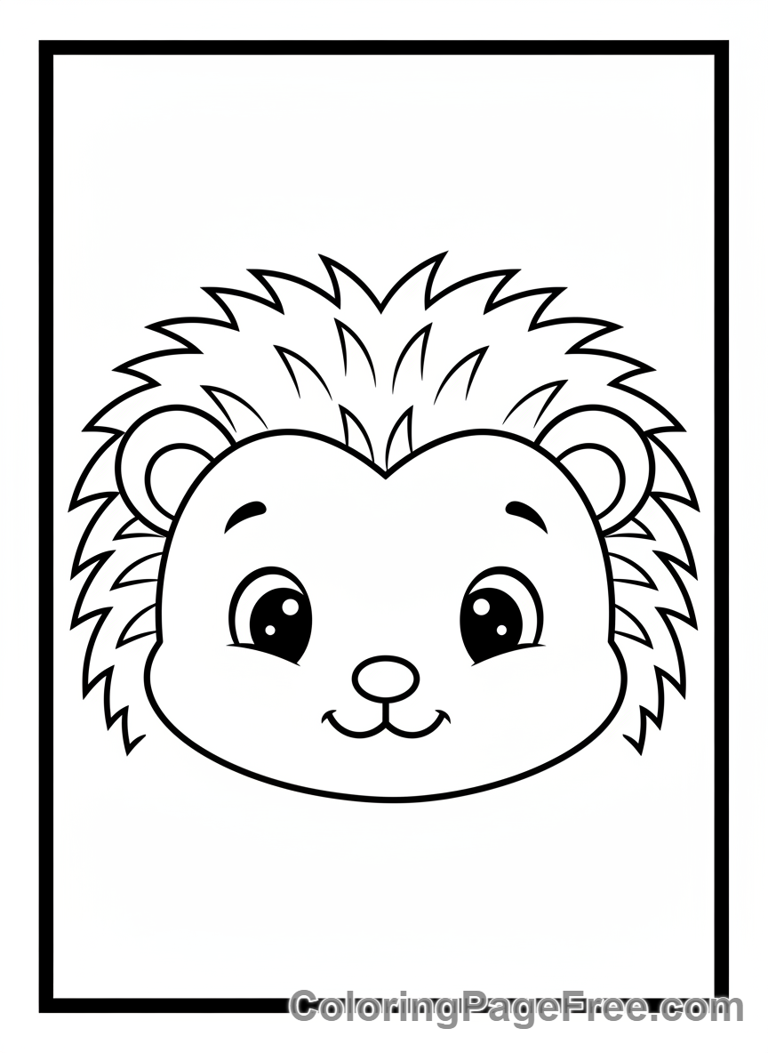 Hedgehog coloring page - Hedgehog happy face