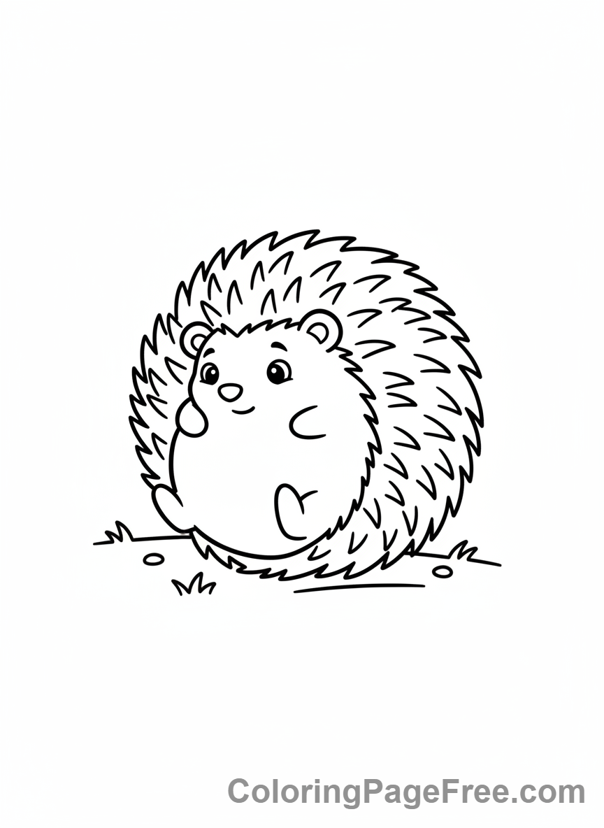 Hedgehog coloring page - Hedgehog rolling ball