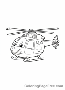 Helicopter coloring page - Ambulance helicopter aid