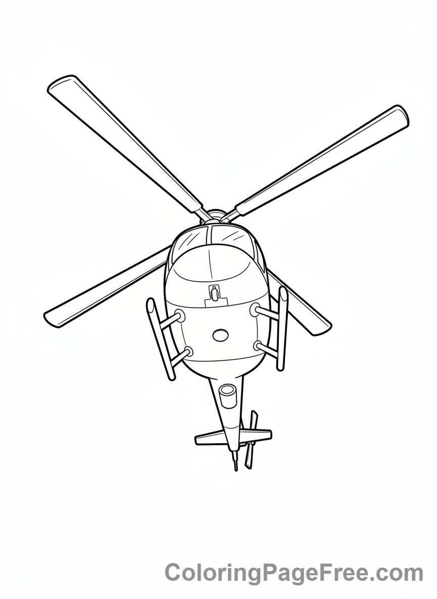 Helicopter coloring page - Helicopter from below