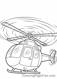 Helicopter coloring page - Spinning rotor blades