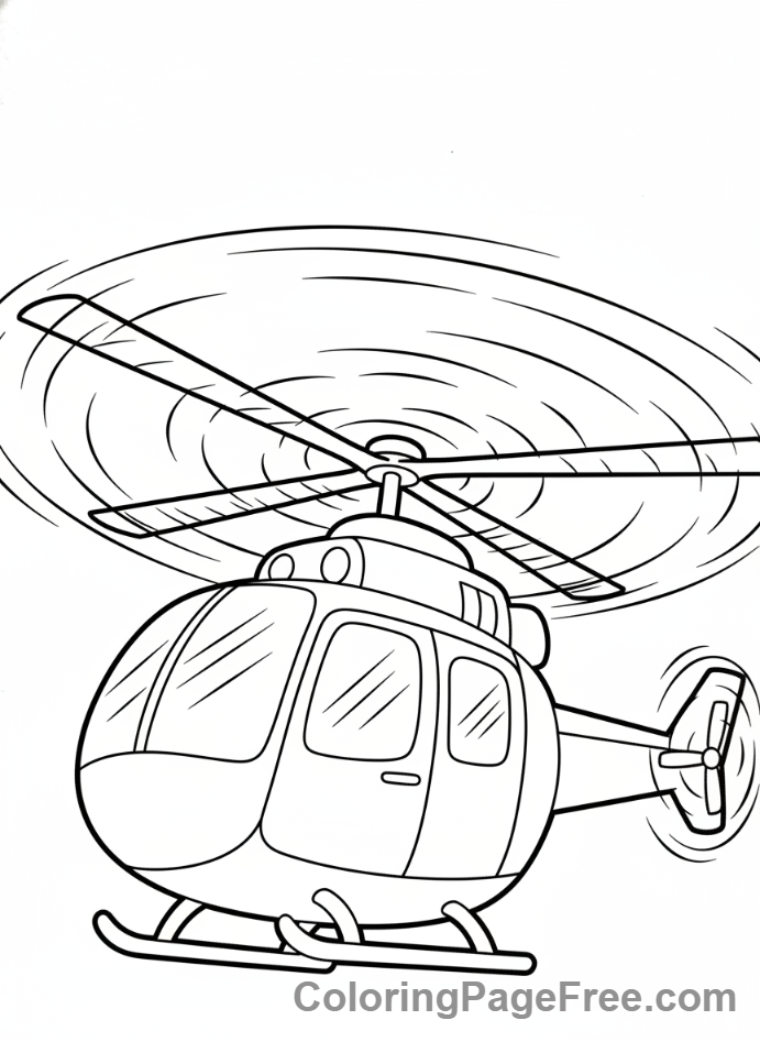 Helicopter coloring page - Spinning rotor blades